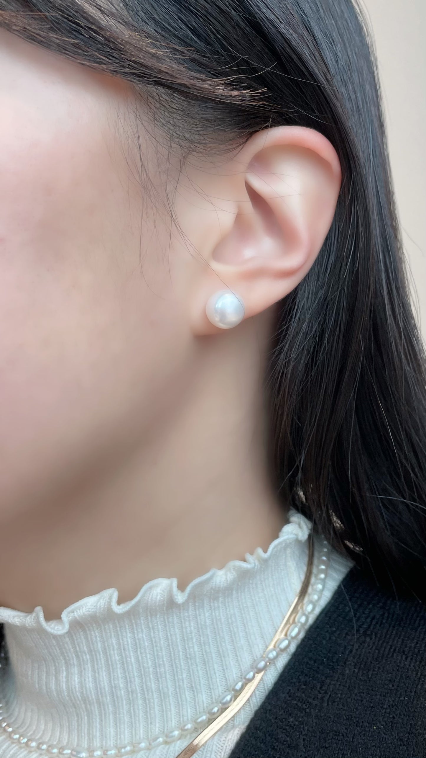 Bold Pearl Stud Earrings